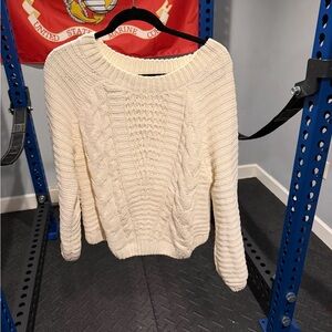 Blue Rain Women's Ivory Cable Knit Sweater